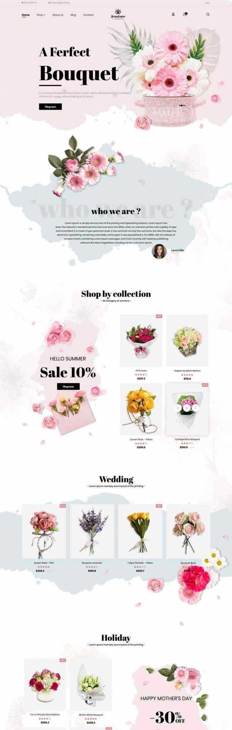 Bootstrap4粉色响应式网上鲜花店在线预订商城CityMate项目资源网项目资源网