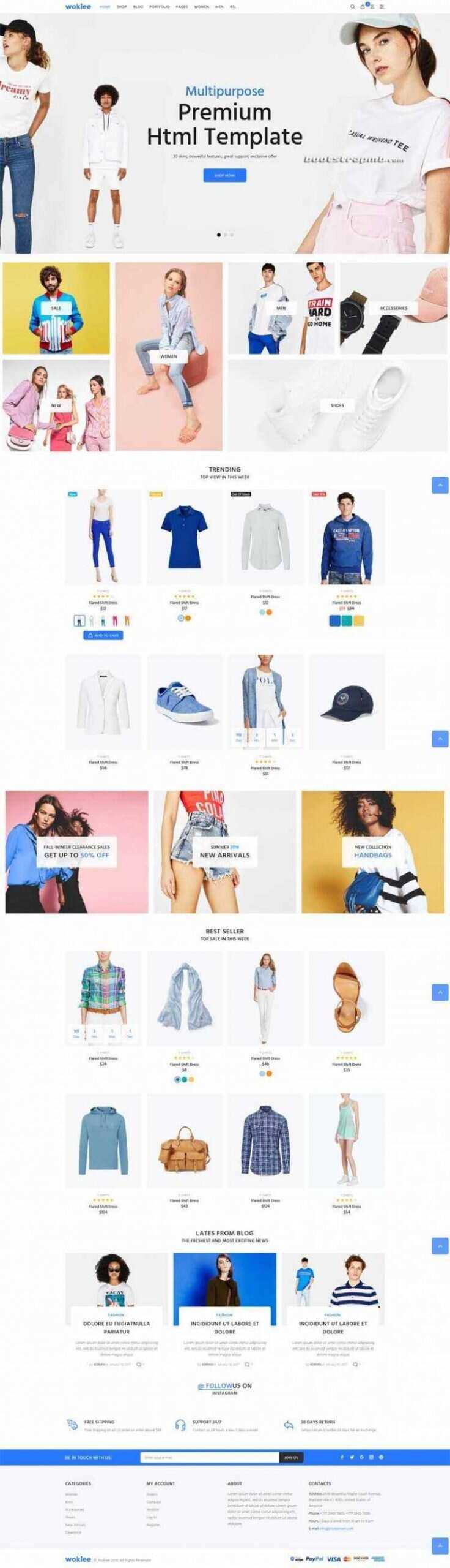 蓝色宽屏Bootstrap响应式服装购物商城CityMate项目资源网项目资源网