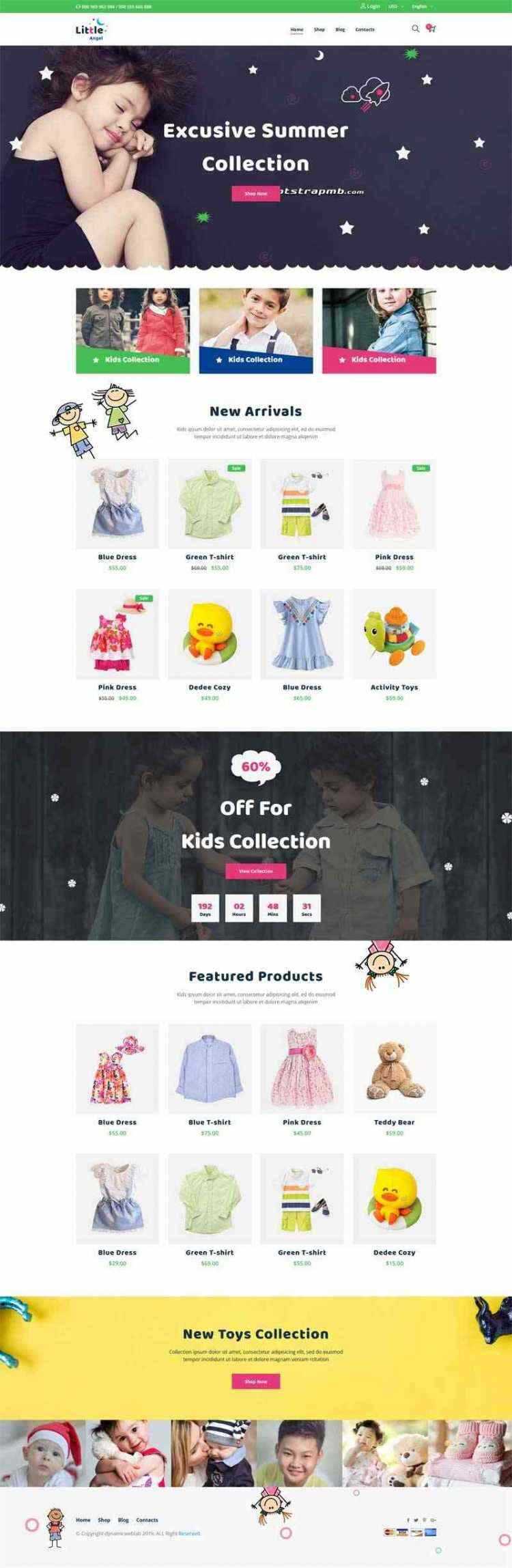 Bootstrap响应式卡通儿童用品童装商城CityMate项目资源网项目资源网