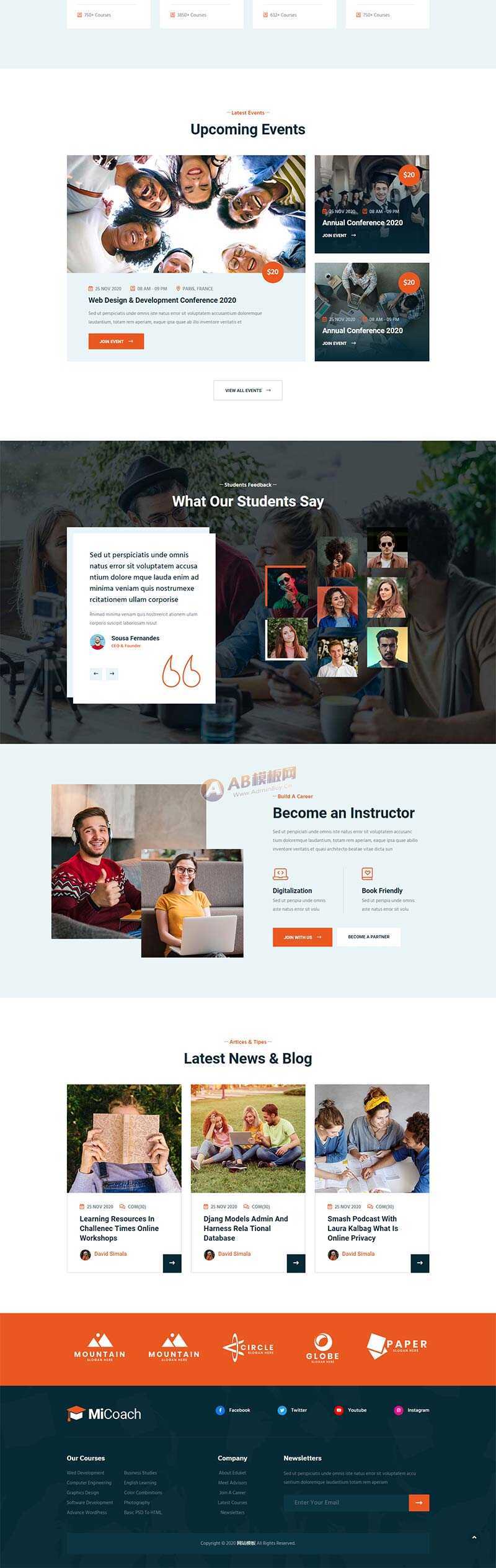 响应式在线课程教育培训行业网站HTML5模板CityMate项目资源网项目资源网