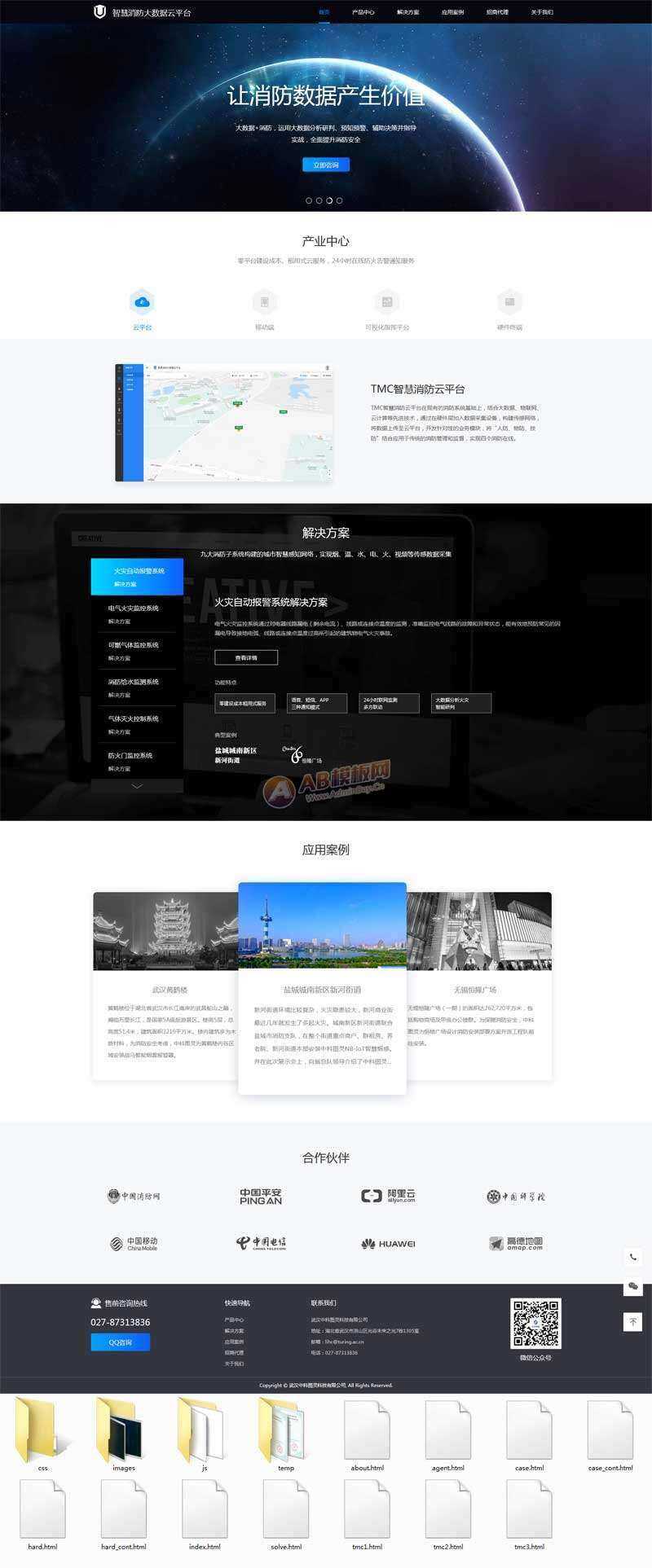 智慧消防云数据平台网页html模板CityMate项目资源网项目资源网