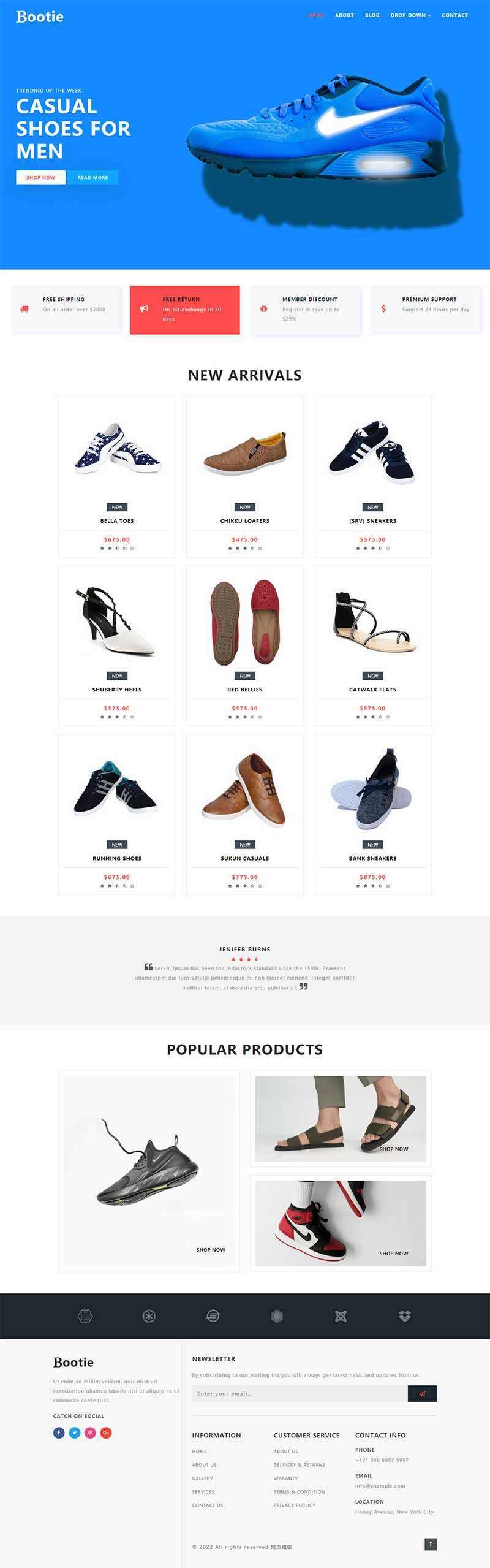 简洁大气的鞋子商城Bootstrap响应式网页模板CityMate项目资源网项目资源网