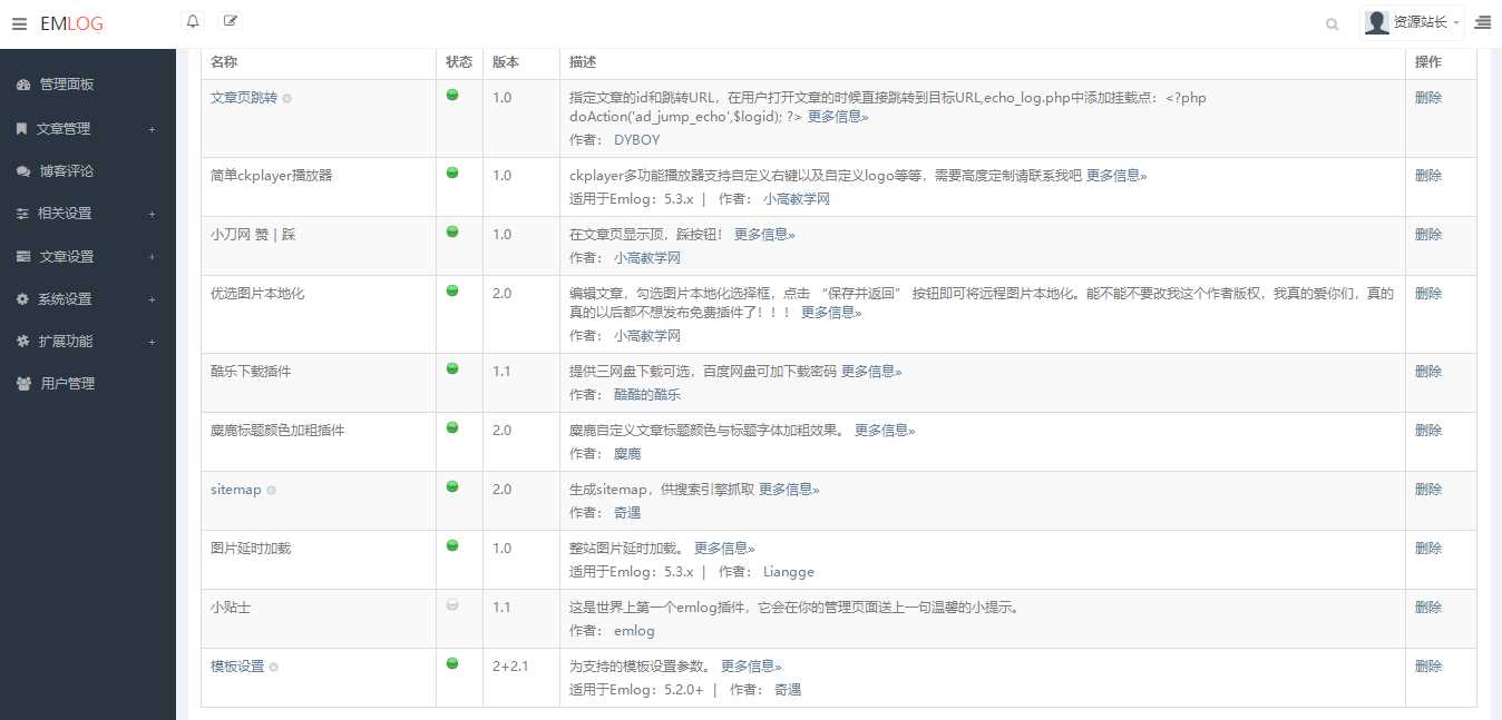 Emlog麋鹿资源网站长二开整站数据带9条采集规则CityMate项目资源网项目资源网