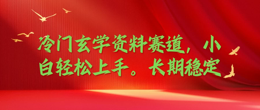 冷门玄学资料赛道，小白轻松上手，长期稳定CityMate项目资源网项目资源网