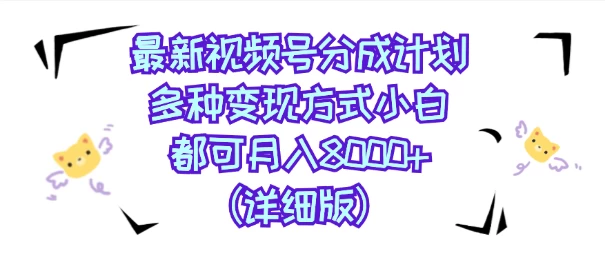 视频号创作者分成计划，多种变现方式，选择适合你领域赛道，小白轻松月入8000+（详细版）CityMate项目资源网项目资源网
