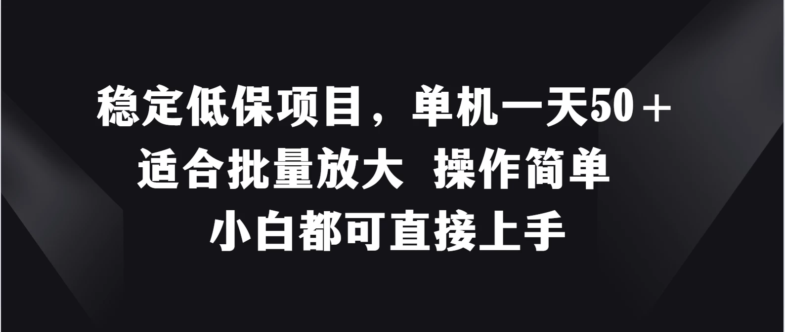 稳定低保项目，单机一天50＋适合批量放大，操作简单，小白都可直接上手CityMate项目资源网项目资源网