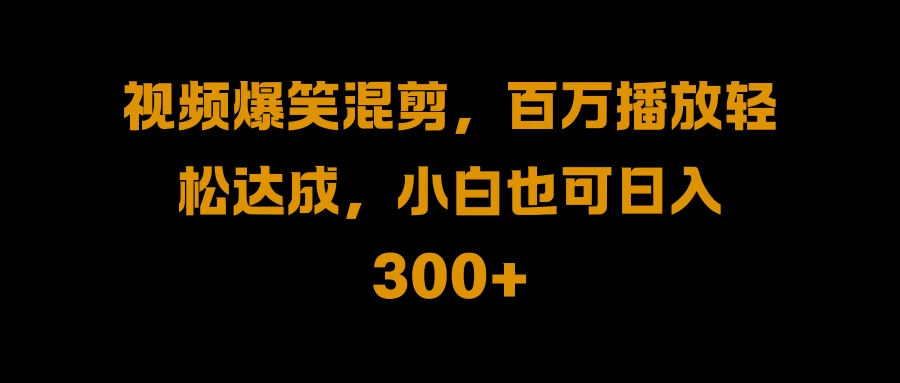 视频号零门槛！爆火视频搬运后二次剪辑，轻松达成日入 1000+CityMate项目资源网项目资源网