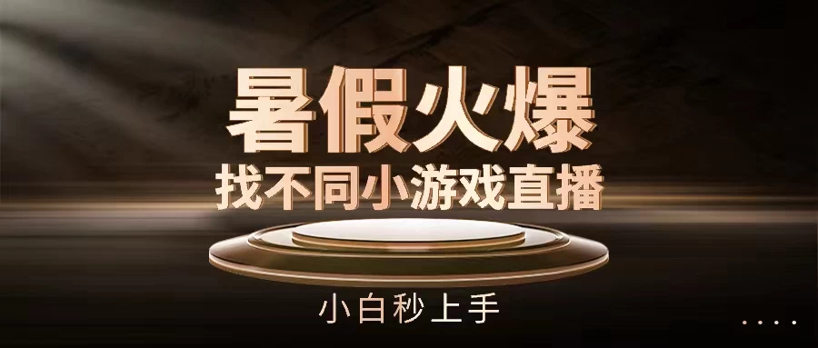 暑假火爆找不同小游戏直播间,小白秒上手CityMate项目资源网项目资源网
