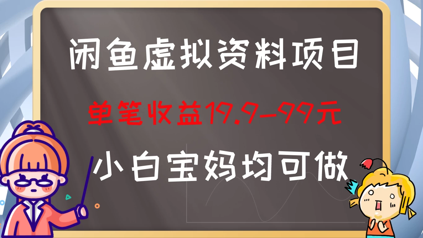 闲鱼虚拟资料项目，新手友好，长期盈利，单笔收益100+CityMate项目资源网项目资源网