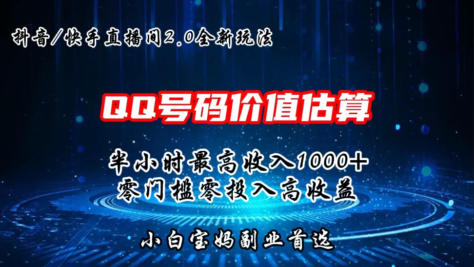 QQ号码价值估算2.0全新玩法，半小时1000+，零门槛零投入，小白首选CityMate项目资源网项目资源网