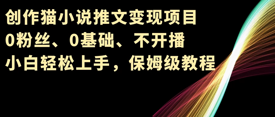 小说推文变现项目，0粉丝、0基础、不开播、小白轻松上手，保姆级教程CityMate项目资源网项目资源网