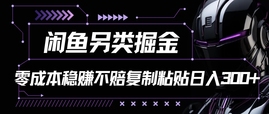 闲鱼另类掘金，100%稳赚不亏零成本投入，每天躺赚300+轻轻松松，你只需要会复制粘贴 - 项目资源网