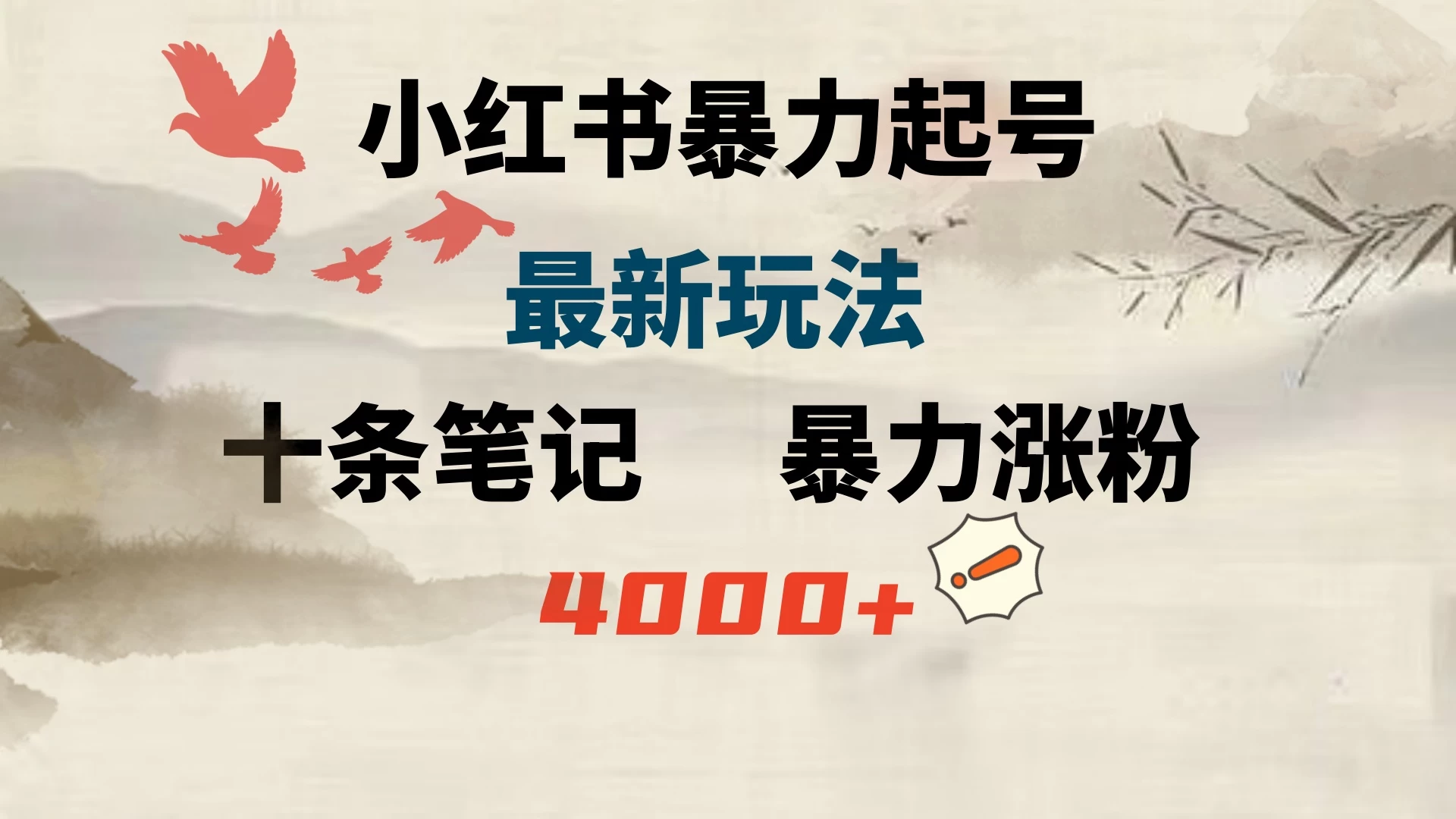 小红书暴力起号，最新玩法，十条笔记暴力涨粉4000+CityMate项目资源网项目资源网