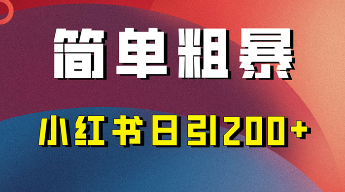 简单粗暴的小红书引流技巧，大道至简，看完实操日引 200+CityMate项目资源网项目资源网