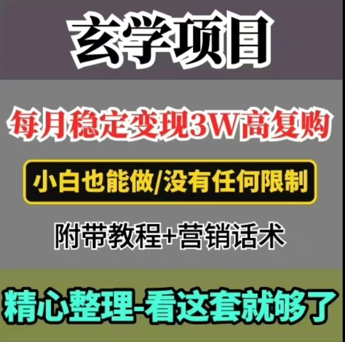 每月稳定变现3W+,高复购玄学项目,小白也能做CityMate项目资源网项目资源网