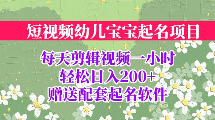 小红书宝宝起名项目：全程投屏实操，赠送配套软件CityMate项目资源网项目资源网