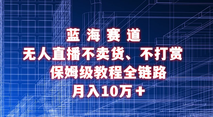 无人直播不卖货、不打赏保姆级教程全链路 月入10万＋CityMate项目资源网项目资源网