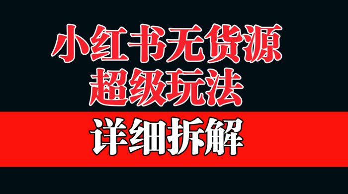 做小红书无货源，靠这个品日入 1000 保姆级教学CityMate项目资源网项目资源网