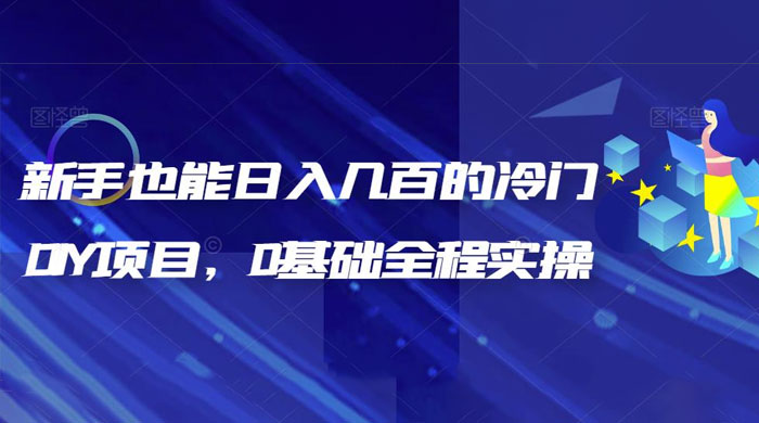 揭秘：新手也能日入几百的冷门 DIY 项目，0 基础全程实操CityMate项目资源网项目资源网
