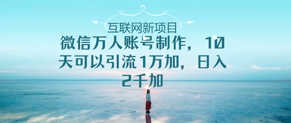 微信万人账号，10天可以引流1W+ 日入2千+CityMate项目资源网项目资源网