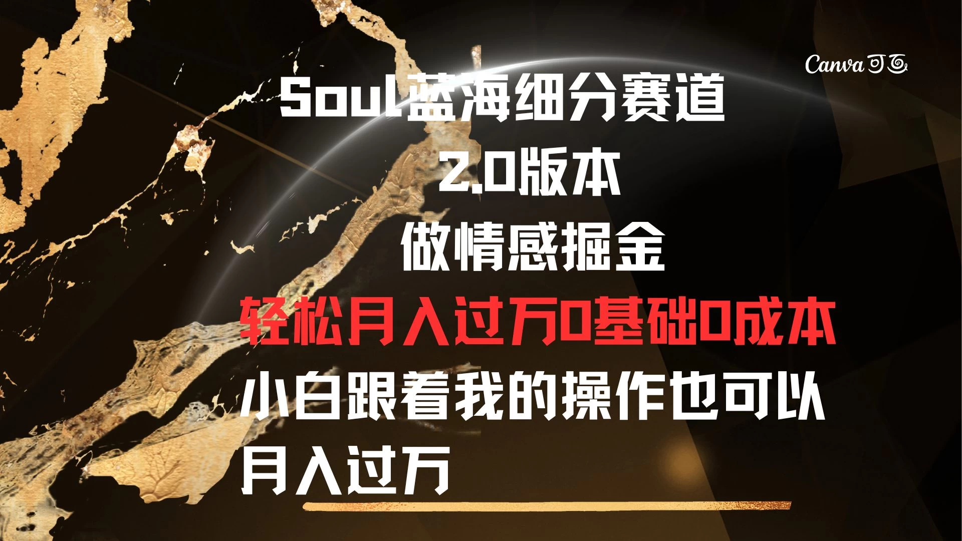 Soul蓝海细分赛道，2.0版本，做情感掘金，轻松月入过万，0基础，0成本，小白跟着我的操作也可以月入过万CityMate项目资源网项目资源网