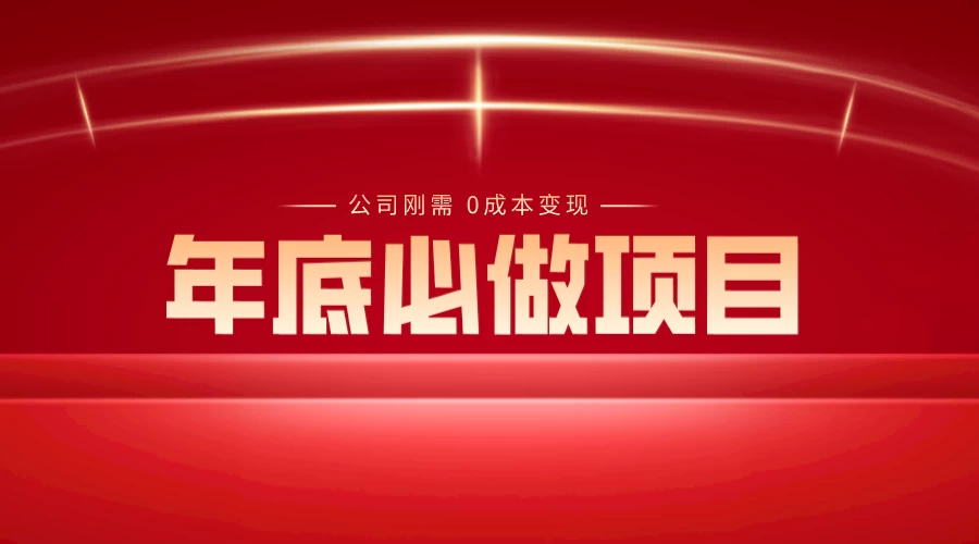 年底必做项目，每个公司的刚需，0 成本变现，日入 300+（揭秘）CityMate项目资源网项目资源网