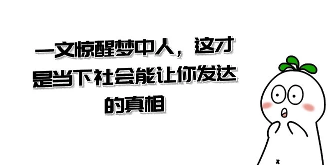 某公众号付费文章《一文惊醒梦中人,这才是当下社会能让你发达的真相》CityMate项目资源网项目资源网