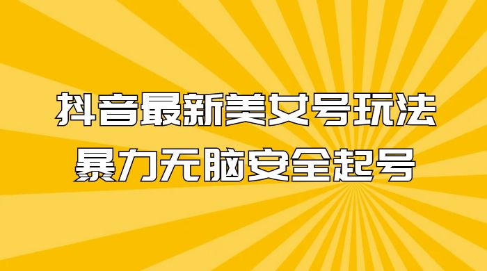 抖音最新美女号玩法，新号不封号，暴力无脑安全起号CityMate项目资源网项目资源网