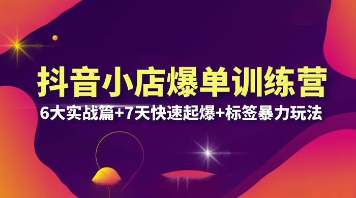 抖音小店爆单训练营 VIP 线下课：6 大实战篇 + 7 天快速起爆 + 标签暴力玩法「 32 节」CityMate项目资源网项目资源网