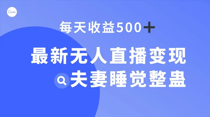 最新无人直播变现，夫妻睡觉整蛊，每天躺赚 500+CityMate项目资源网项目资源网