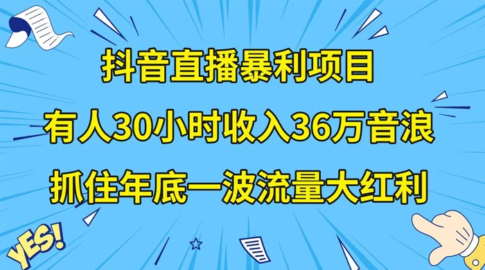 抖音直播暴利项目，有人 30 小时收入 36 万音浪，公司宣传片年会视频制作，抓住年底一波流量大红利CityMate项目资源网项目资源网