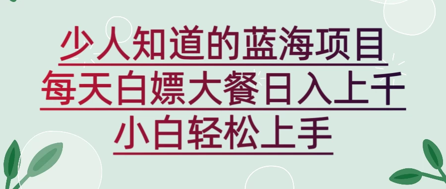 新蓝海长期项目，白嫖大餐日入上千，小白轻松上手CityMate项目资源网项目资源网