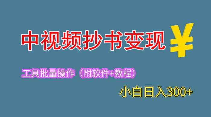 2023 中视频抄书变现：特别适合新手操作的副业「附工具+教程」CityMate项目资源网项目资源网