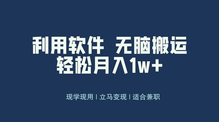 最新蓝海独家玩法，利用软件无脑搬运，小白轻松日入1000＋CityMate项目资源网项目资源网