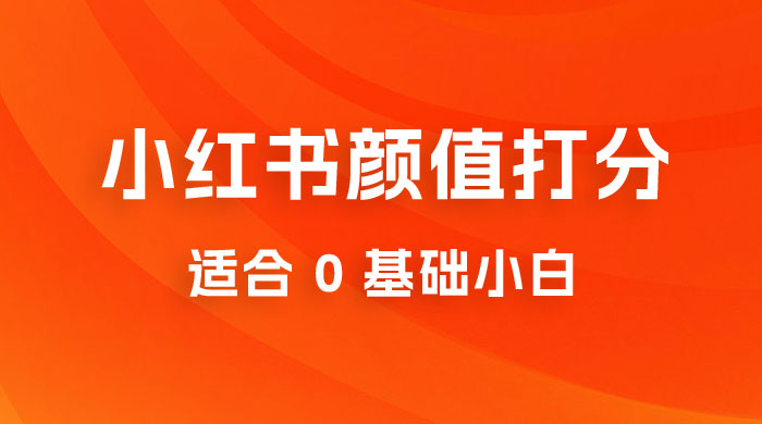 小红书颜值打分项目：一条作品最高收入 1000+CityMate项目资源网项目资源网