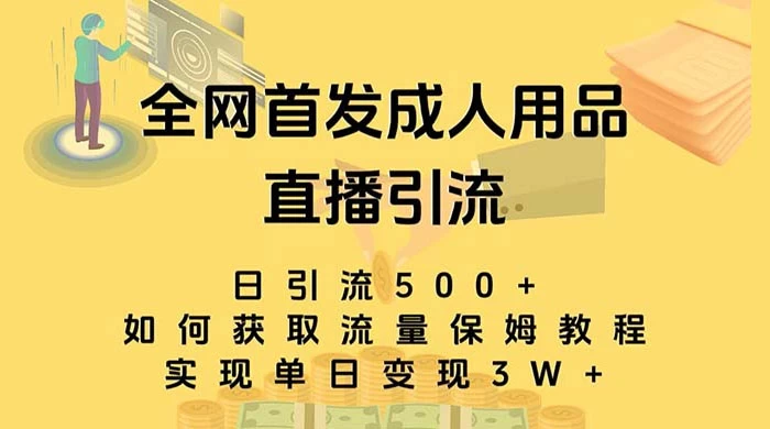 成人用品直播引流获客暴力玩法,单日引流500+,变现 3w+,保姆级教程CityMate项目资源网项目资源网