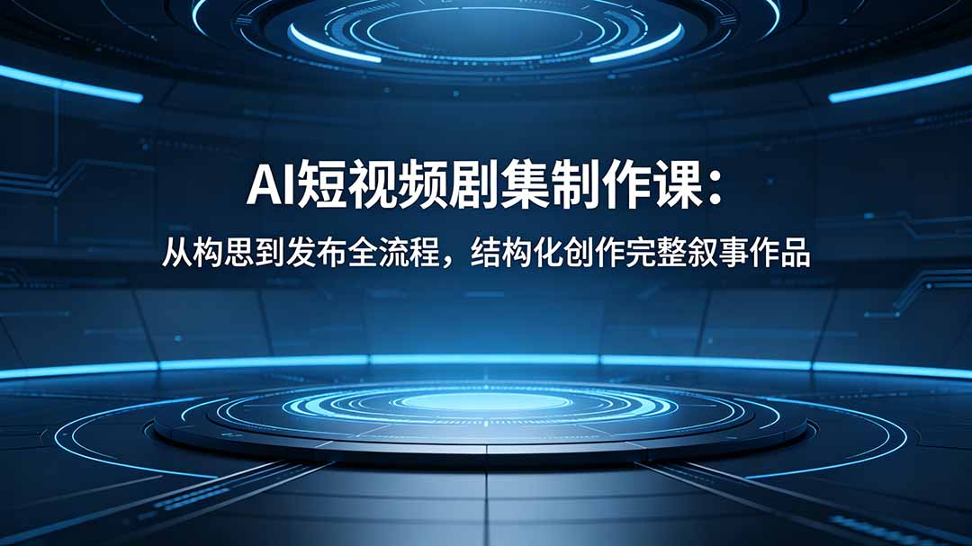 AI短视频剧集制作课：从构思到发布全流程，结构化创作完整叙事作品CityMate项目资源网项目资源网
