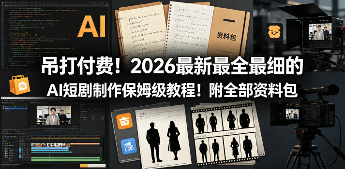 吊打付费！2026最新最全最细的AI短剧制作保姆级教程！附全部资料包CityMate项目资源网项目资源网