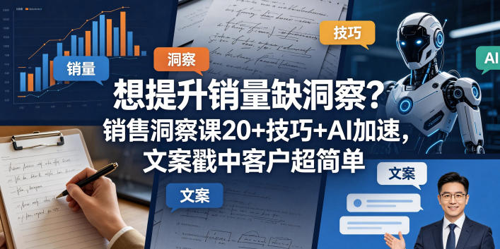想提升销量缺洞察？销售洞察课20+技巧+AI加速，文案戳中客户超简单【原创双语字幕】CityMate项目资源网项目资源网