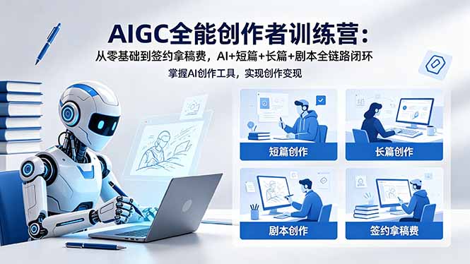 AIGC全能创作者训练营：从零基础到签约拿稿费，AI+短篇+长篇+剧本全链路闭环CityMate项目资源网项目资源网