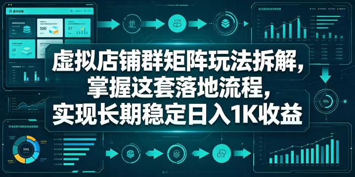 虚拟店铺群矩阵玩法拆解，掌握这套落地流程，实现长期稳定日入1K收益【揭秘】CityMate项目资源网项目资源网