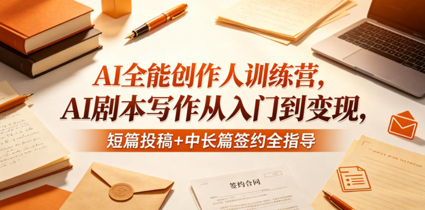 AI全能创作人训练营，AI剧本写作从入门到变现，短篇投稿+中长篇签约全指导CityMate项目资源网项目资源网