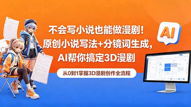 不会写小说也能做漫剧！原创小说写法+分镜词生成，AI帮你搞定3D漫剧CityMate项目资源网项目资源网