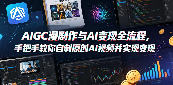 AIGC漫剧创作与AI变现全流程，手把手教你自制原创AI视频并实现变现CityMate项目资源网项目资源网