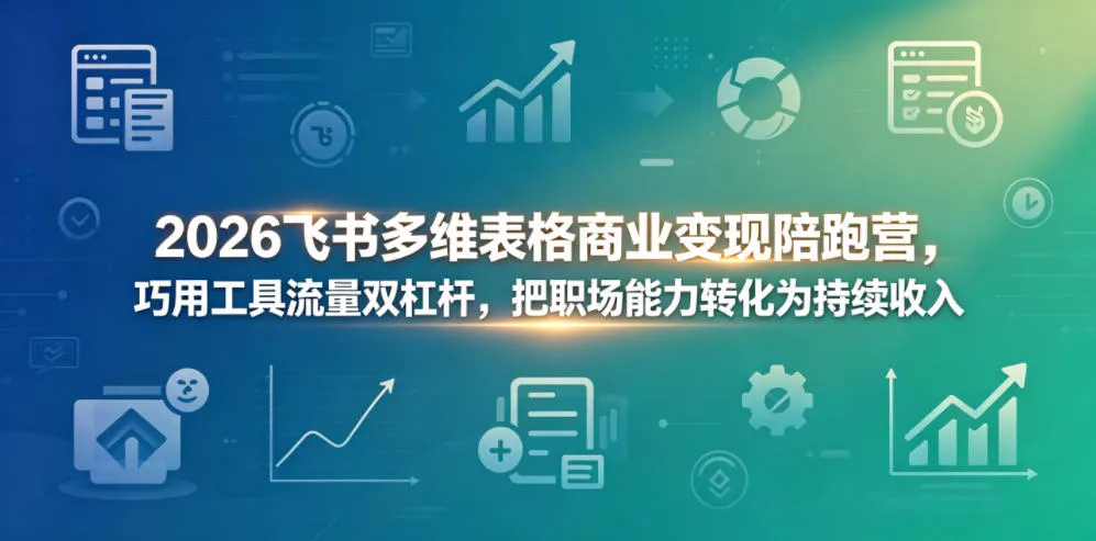 2026飞书多维表格商业变现陪跑营，巧用工具流量双杠杆，把职场能力转化为持续收入CityMate项目资源网项目资源网