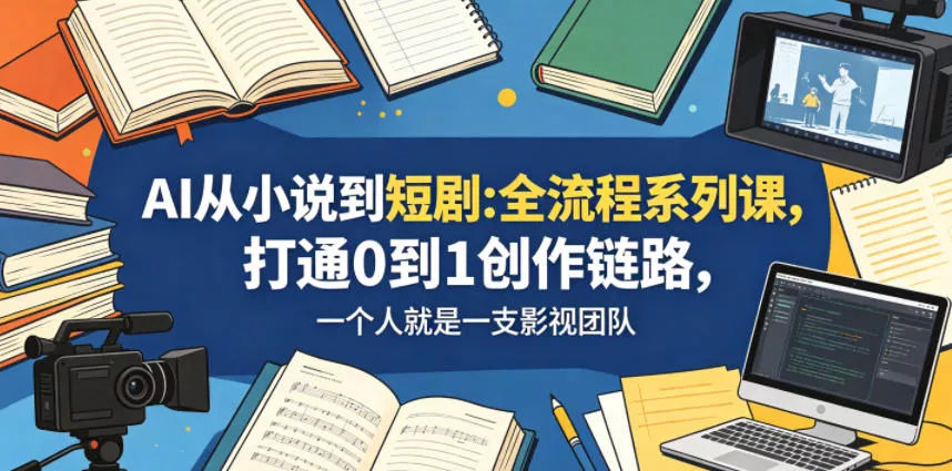 AI从小说到短剧全流程系列课，打通0到1创作链路，一个人就是一支影视团队CityMate项目资源网项目资源网