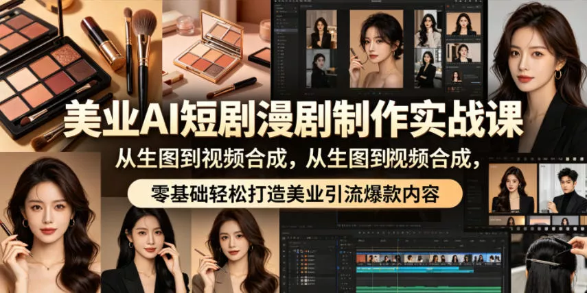 美业AI短剧漫剧制作实战课，从生图到视频合成，零基础轻松打造美业引流爆款内容CityMate项目资源网项目资源网
