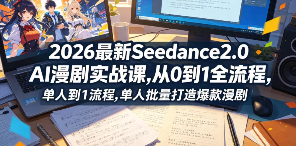 2026最新Seedance2.0 AI漫剧实战课,，从0到1全流程，单人批量打造爆款漫剧CityMate项目资源网项目资源网