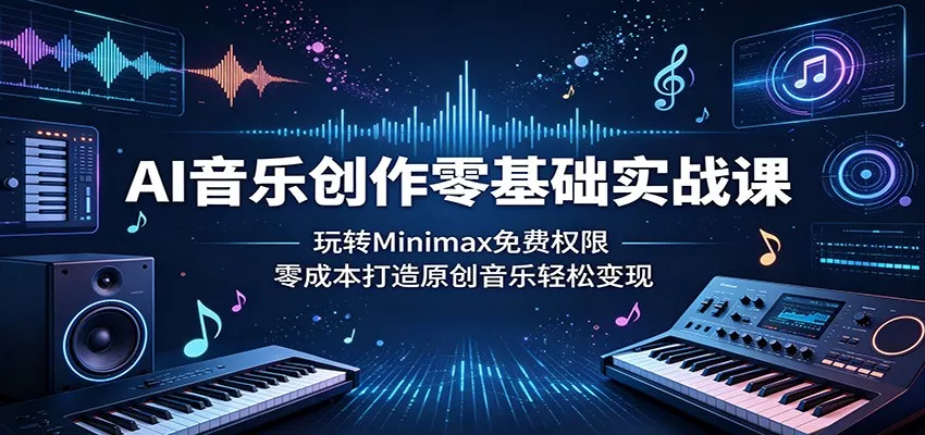 AI音乐创作零基础实战课：玩转Minimax免费权限，零成本打造原创音乐轻松变现CityMate项目资源网项目资源网