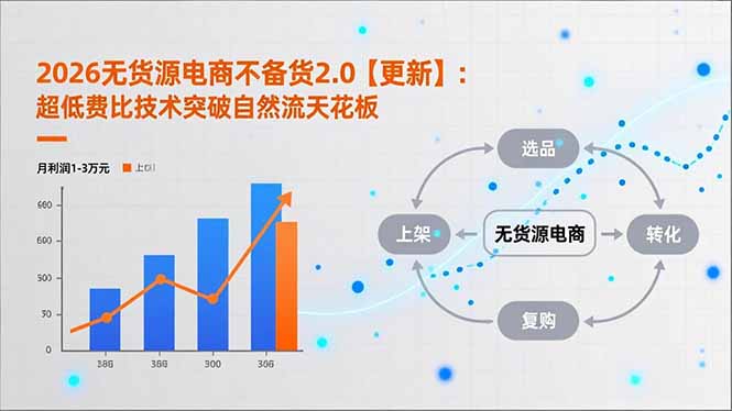2026无货源电商不备货2.0【更新-5月】：超低费比技术突破自然流天花板，单店月利润1-3万元CityMate项目资源网项目资源网